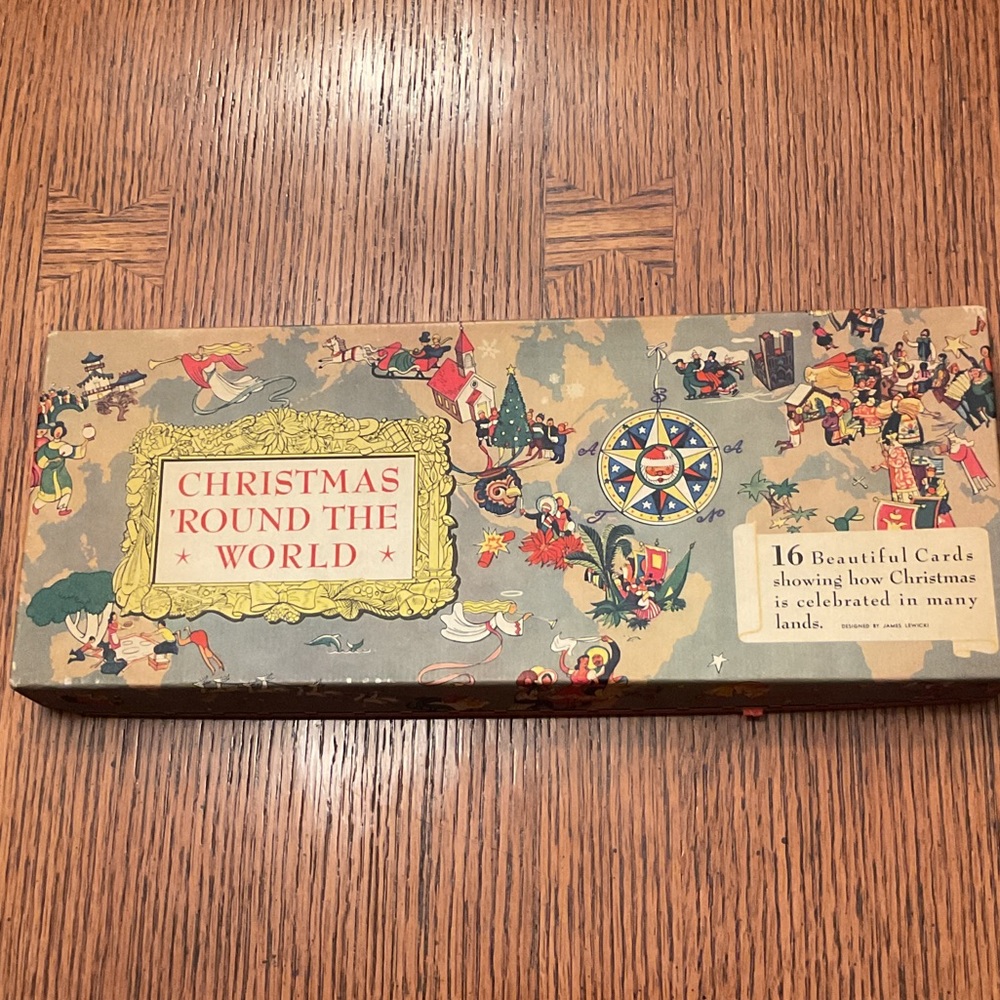 Rare vintage Christmas 'Round the World Card Set